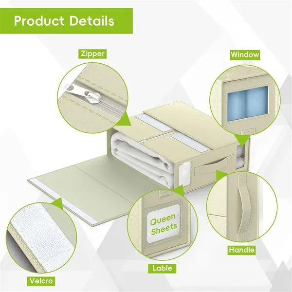 Foldable Bed Sheet Organizers Cube with Window