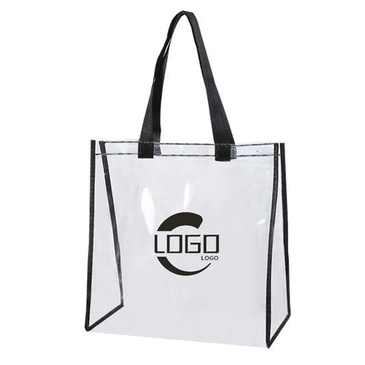 PVC Transparent Tote Bag Clear Carry Handbag.
