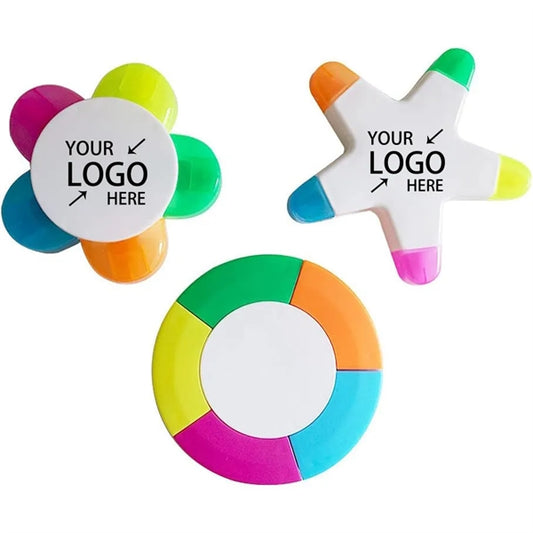 5 Colors Petal Fluorescent Highlighter Pens