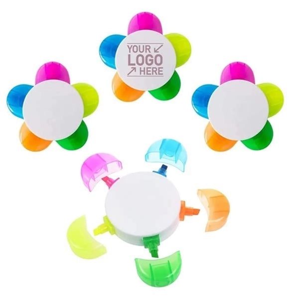 5 Colors Petal Fluorescent Highlighter Pens