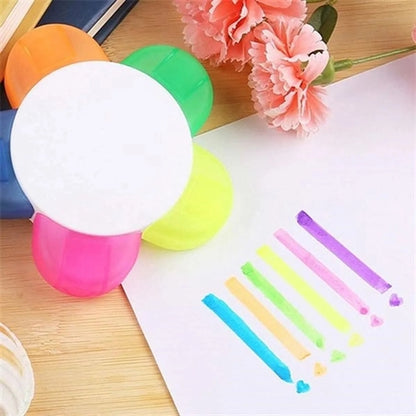 5 Colors Petal Fluorescent Highlighter Pens