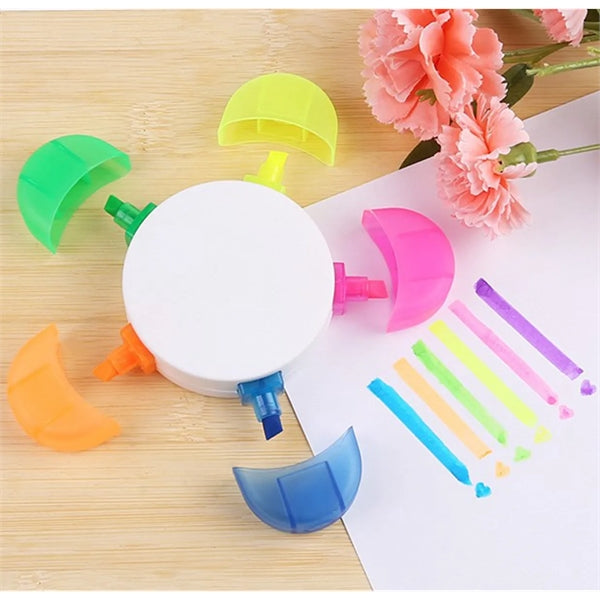 5 Colors Petal Fluorescent Highlighter Pens