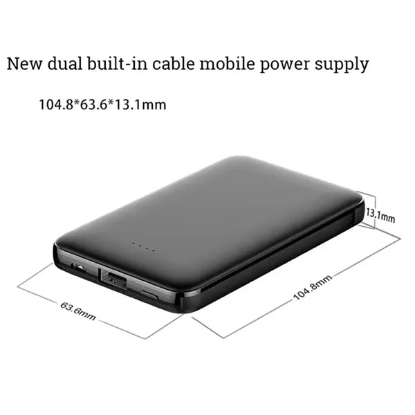10000mAh 3 in 1 Built-In Cable Power Bank