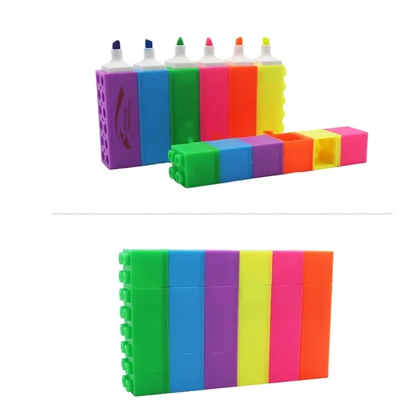 School Office Cute Bricks Highlighter Fluorescent Pen
