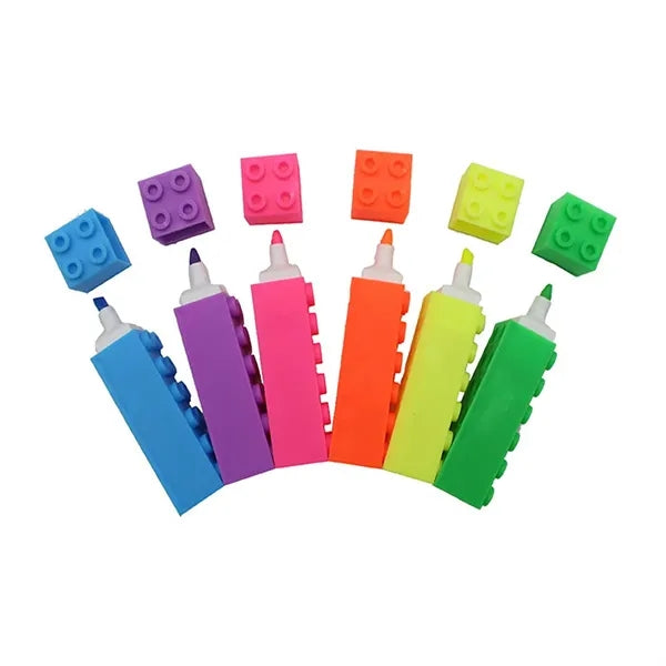 School Office Cute Bricks Highlighter Fluorescent Pen