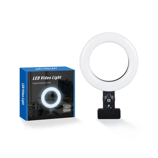 Ring Light for Laptop with 360 Degree Rotation Clip in Black