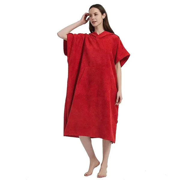 Wearable Hooded Towel Bathrobe