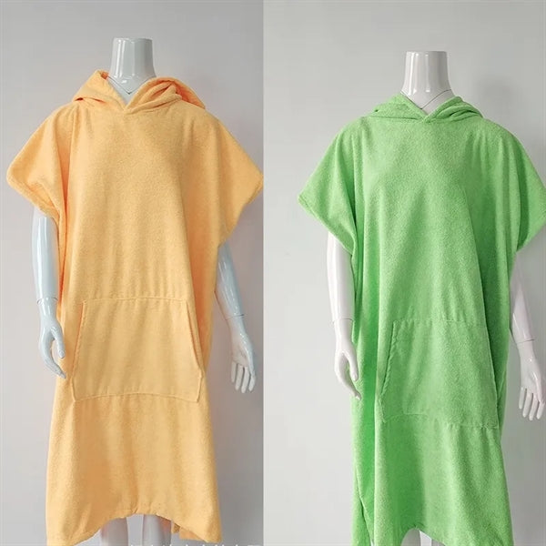 Wearable Hooded Towel Bathrobe