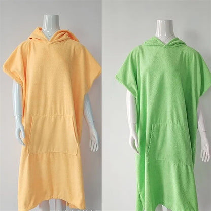 Wearable Hooded Towel Bathrobe