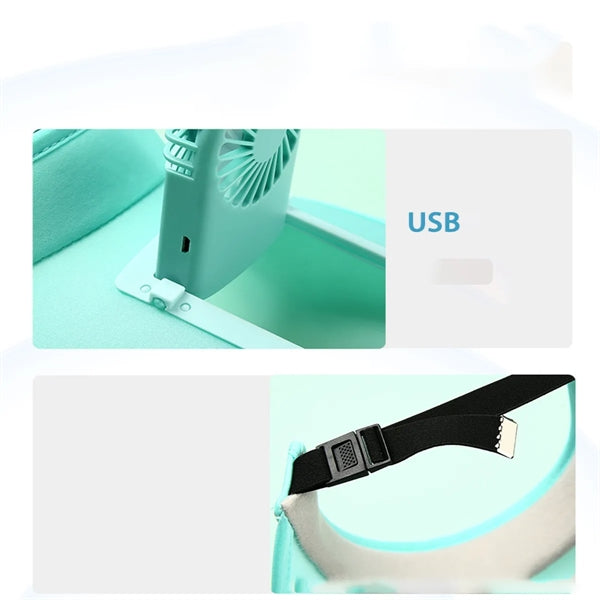 USB Fan Sun Hat Wide Brim Portable Running Visor Cap