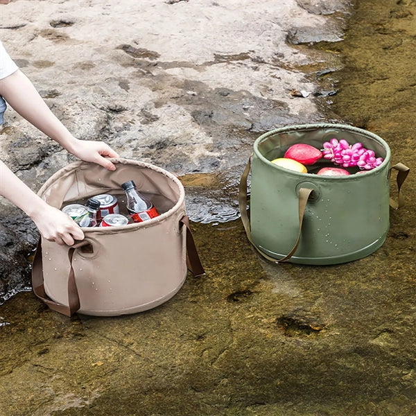 Portable Foldable Travel Bucket With Handle