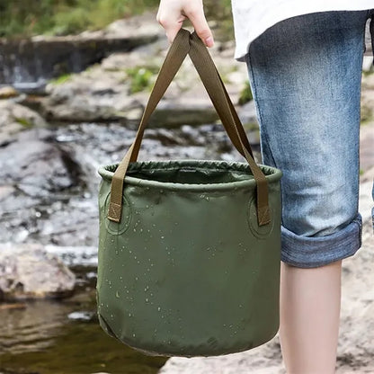 Portable Foldable Travel Bucket With Handle