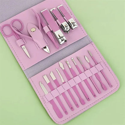 16 Pcs Stainless Steel Nail Care Tools Kit