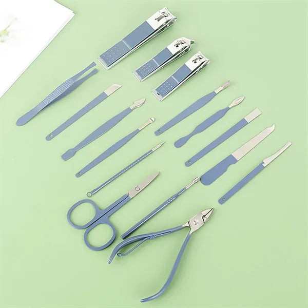16 Pcs Stainless Steel Nail Care Tools Kit
