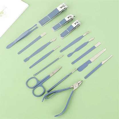 16 Pcs Stainless Steel Nail Care Tools Kit