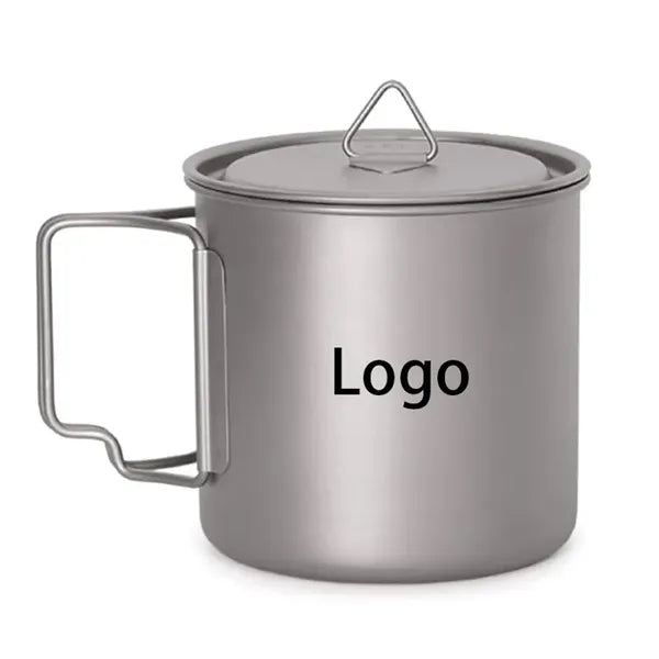 18 Oz Outdoor Titanium Camping Mug with Lid