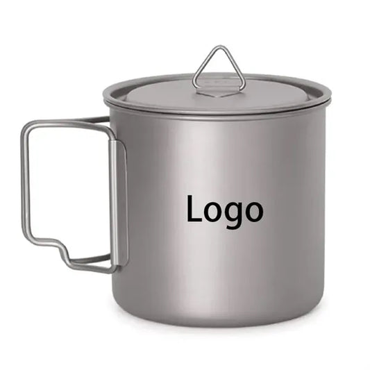 18 Oz Outdoor Titanium Camping Mug with Lid