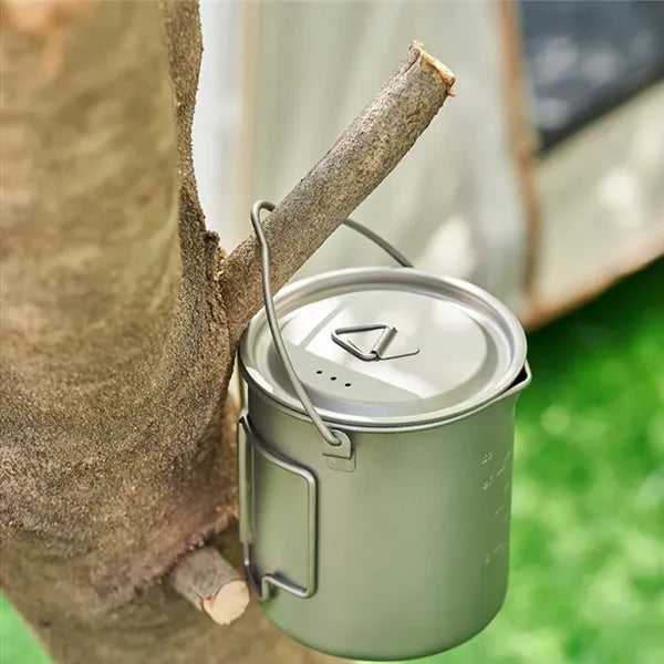 18 Oz Outdoor Titanium Camping Mug with Lid