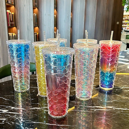 Gradient Double Layer Large Fish Scale Cup