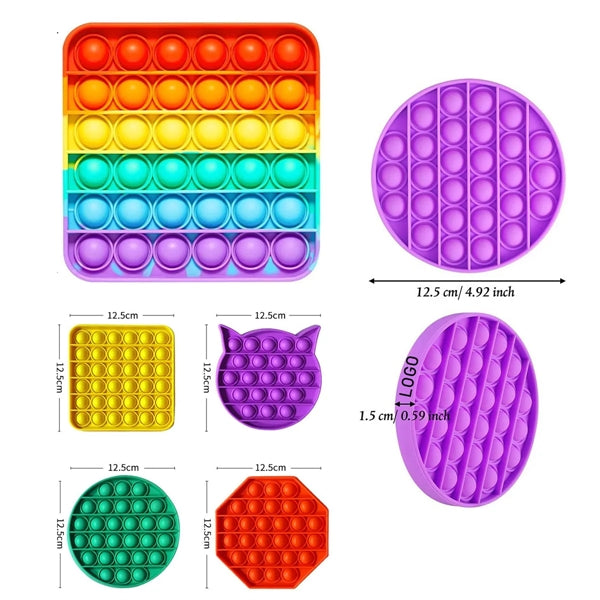 Rainbow Square Push Pop Bubble