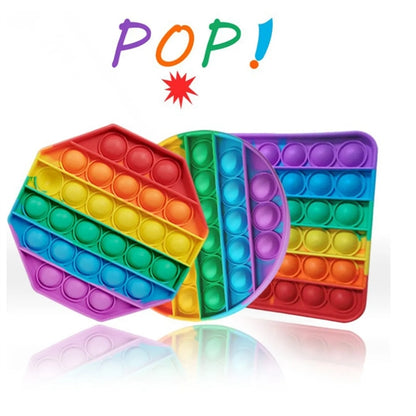 Rainbow Square Push Pop Bubble