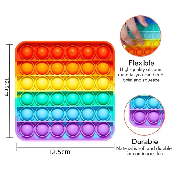 Rainbow Square Push Pop Bubble
