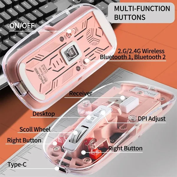 Transparent Wireless Bluetooth Mouse