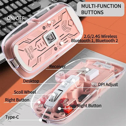 Transparent Wireless Bluetooth Mouse