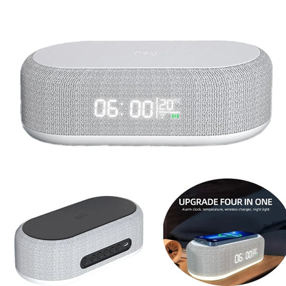 4 In 1 Led Digital Alarm Clock With Wireless Charging