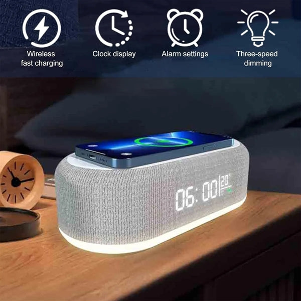 4 In 1 Led Digital Alarm Clock With Wireless Charging