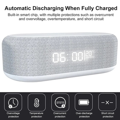 4 In 1 Led Digital Alarm Clock With Wireless Charging