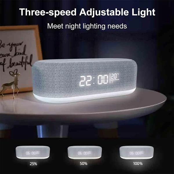 4 In 1 Led Digital Alarm Clock With Wireless Charging