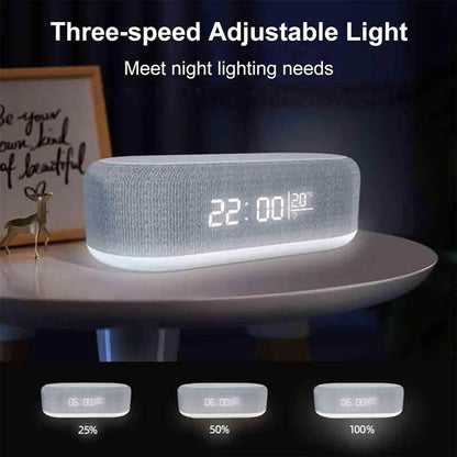 4 In 1 Led Digital Alarm Clock With Wireless Charging