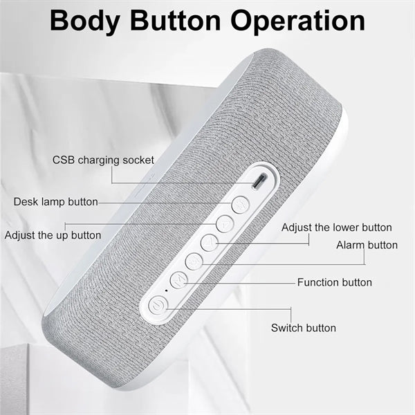 4 In 1 Led Digital Alarm Clock With Wireless Charging