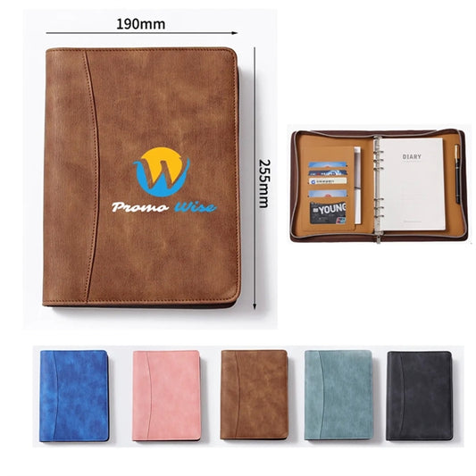 Zippered 6-ring Binder Porfolio w/ Insert PVC Storage Pouch