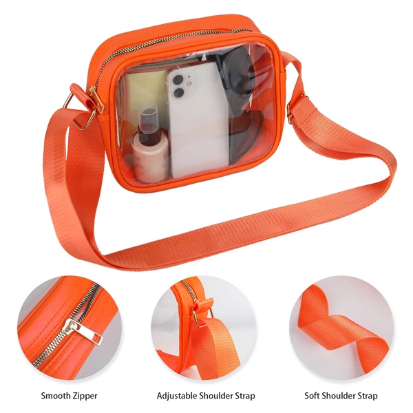 Clear Crossbody Sling Shoulder Bag ( 6'' x 7.5'' x 2.5" )