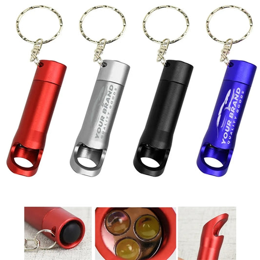 Mini LED Torch Compact Bottle Opener Keychain