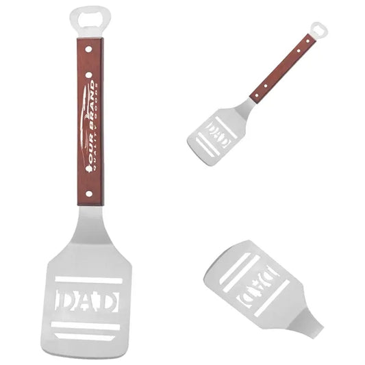 Steak Frying Shovel Wooden Handle Stainless Steel Spatula