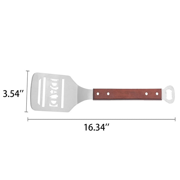 Steak Frying Shovel Wooden Handle Stainless Steel Spatula