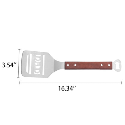 Steak Frying Shovel Wooden Handle Stainless Steel Spatula
