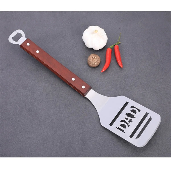 Steak Frying Shovel Wooden Handle Stainless Steel Spatula
