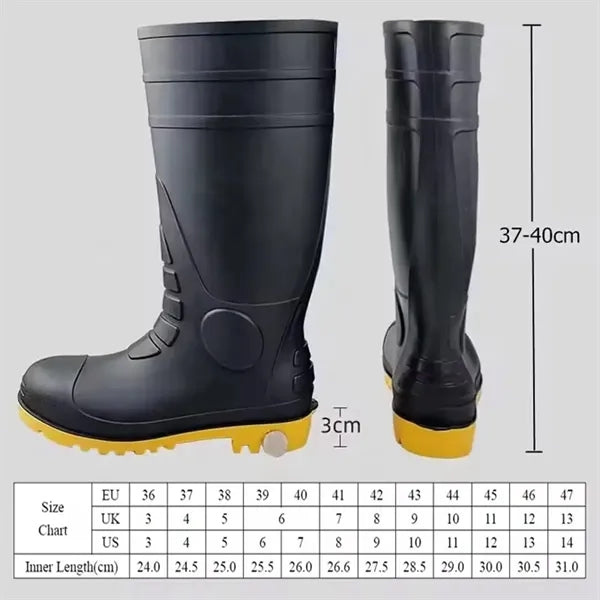 PVC Safety Steel Toe Rain Boots