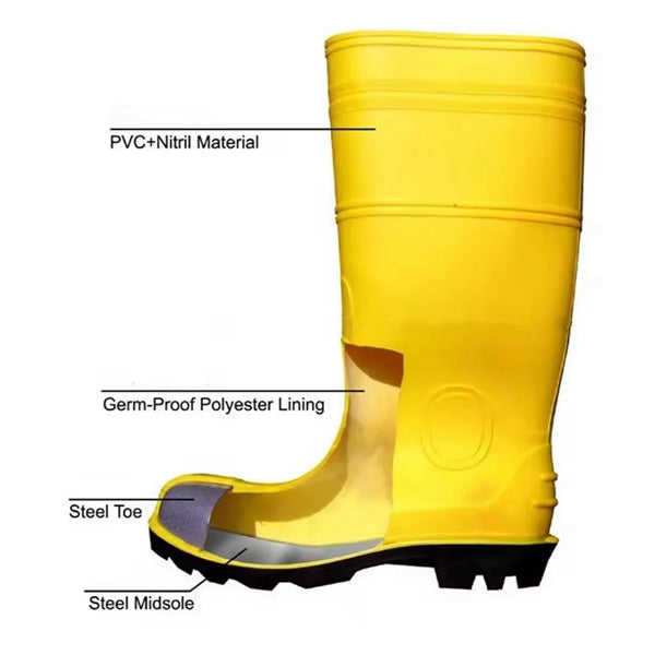 PVC Safety Steel Toe Rain Boots