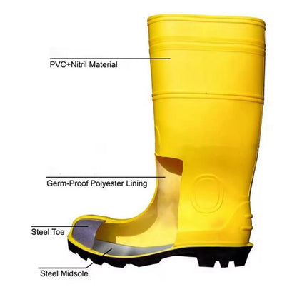 PVC Safety Steel Toe Rain Boots