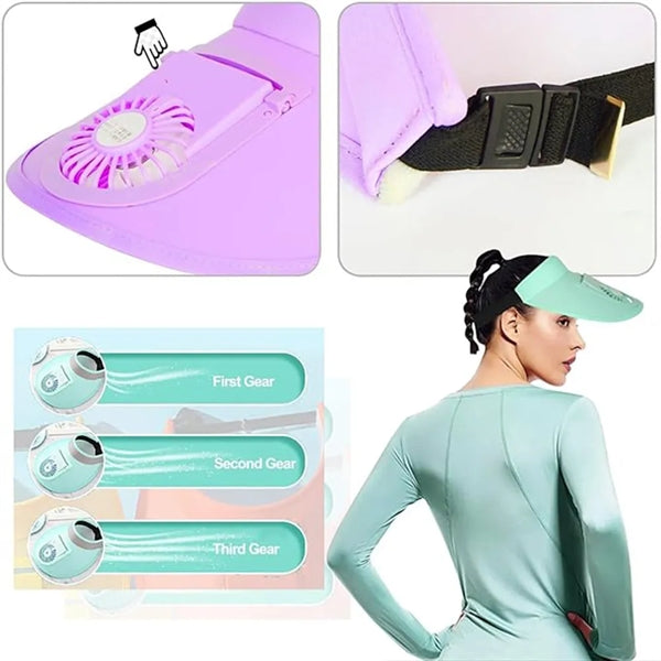 Sun Visors Hat With Fan