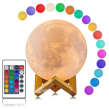 3D Moon Galaxy Lamp 5.9 Inch 16 Colors Led