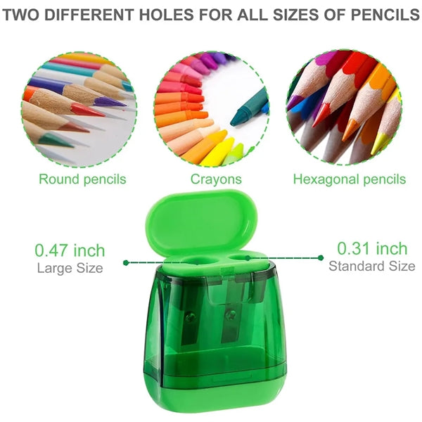 Manual Colorful Compact Dual Holes Pencil Sharpeners