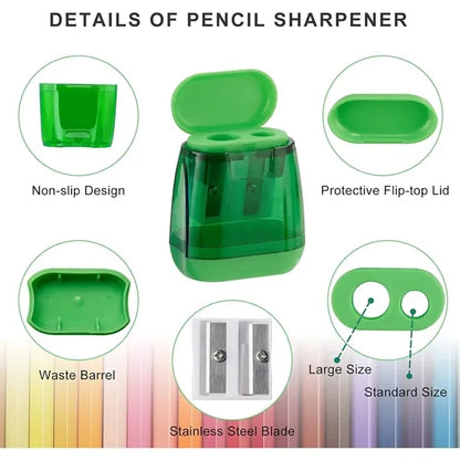 Manual Colorful Compact Dual Holes Pencil Sharpeners