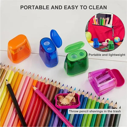 Manual Colorful Compact Dual Holes Pencil Sharpeners