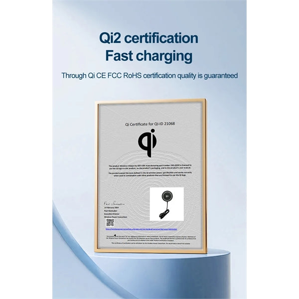 Qi2 Certified Magnetic Wireless Charging Pad 15W Mag-Safe